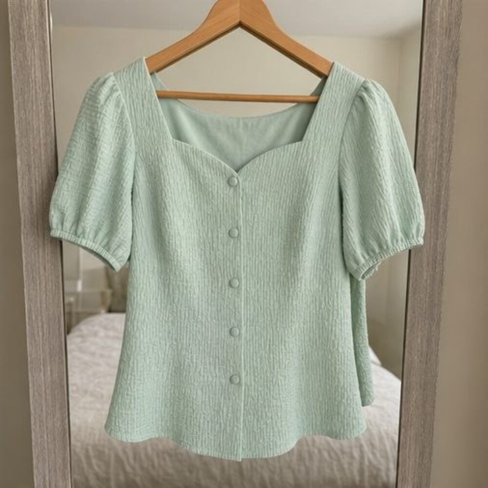 Taupe Tie Neck Blouse